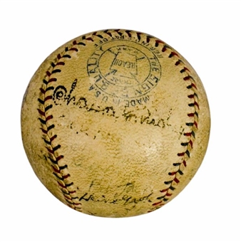 Mid-1920’s Charles Comiskey signed A.L.  Baseball with other HOFers and stars. 